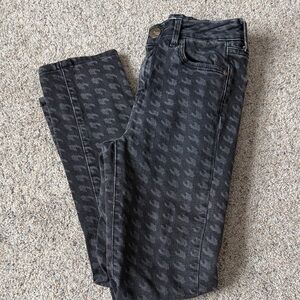 TopShop Black Patterned Skinny Jeans 25x32